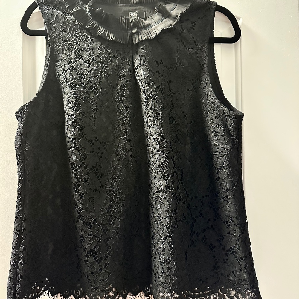 J Crew Sleeveless Lace Blouse